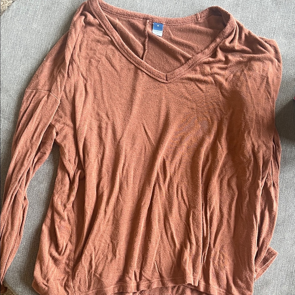 Old Navy Women's Long Sleeve Top in Rust